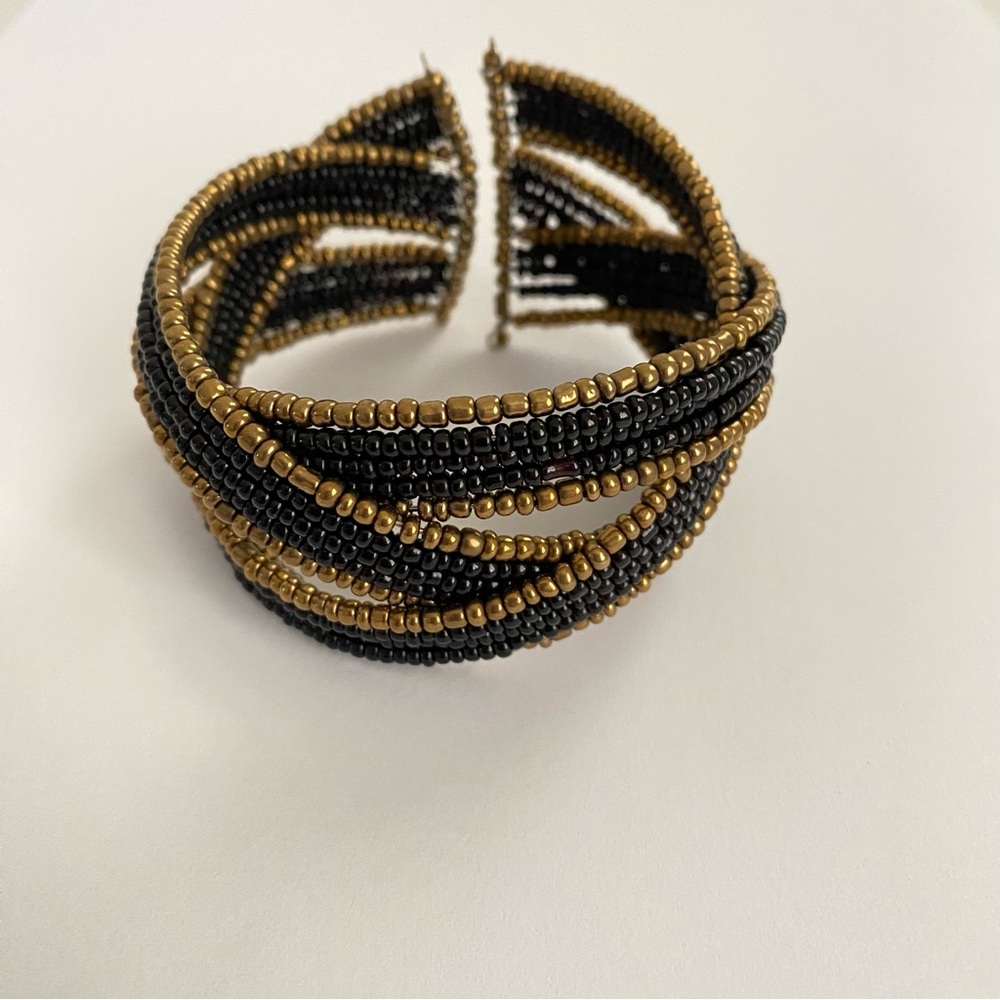 Black & Gold Tone Bracelet Cuff